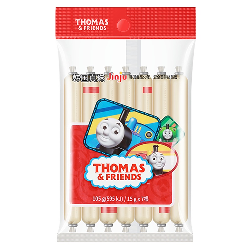 托马斯儿童零食小火车儿童零食奶酪鳕鱼肠105g 宝宝零食点心