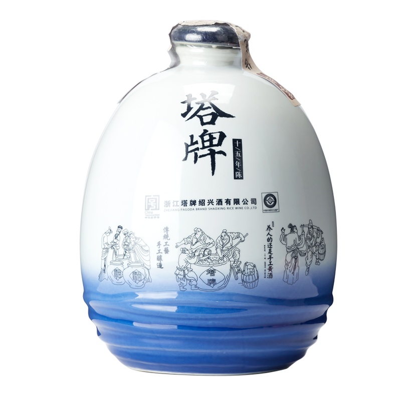 塔牌 绍兴黄酒 十五年陈酿花雕酒5L 礼盒装 半干型 手工糯米老酒 加饭酒