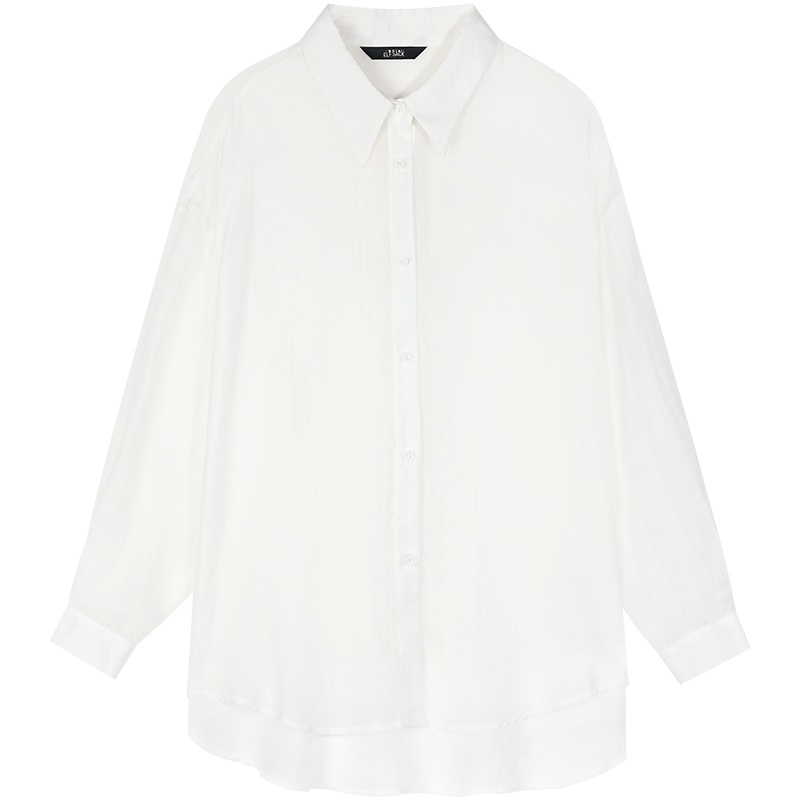 【新款】妖精的口袋白色薄款衬衫女2020夏季韩版洋气百搭气质衬衣