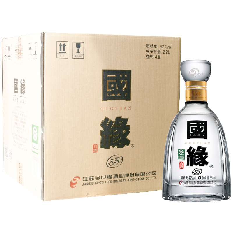 今世缘 国缘四开42度 550ml *4 整箱 白酒