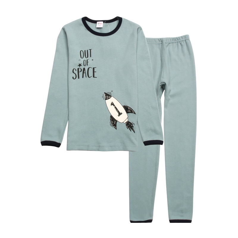 红豆儿童纯棉内衣套装男童低圆领套装男童秋衣秋裤套装