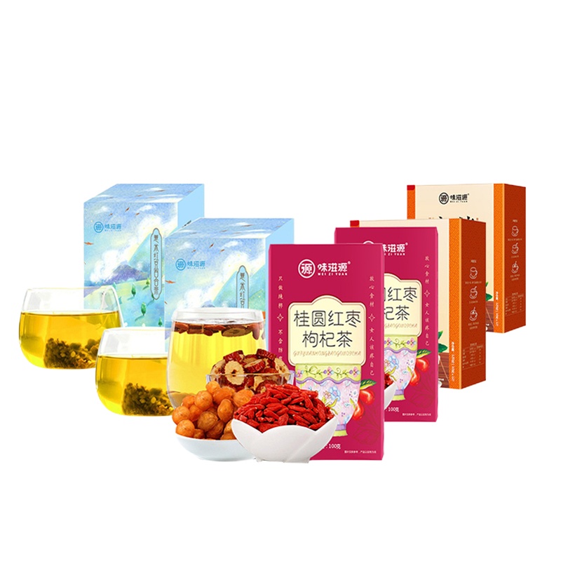 分两个包裹 100档女神花茶组合(红糖姜茶120g*2盒+红豆薏米芡实茶120g*2盒+桂圆红枣枸杞茶100g*2盒)