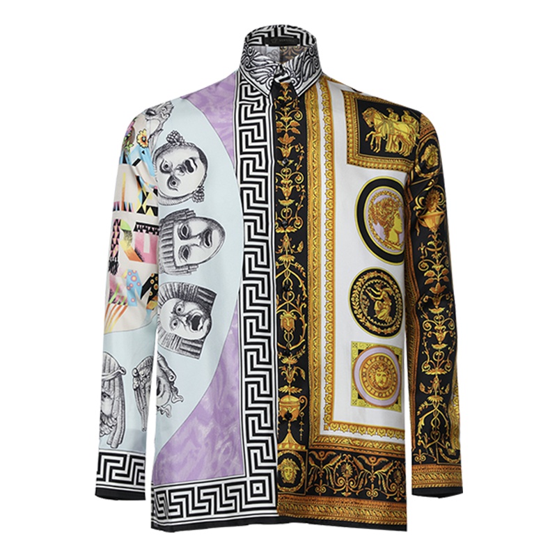 范思哲/VERSACE 19春夏新品 男士长袖翻领衬衫 意大利 新款