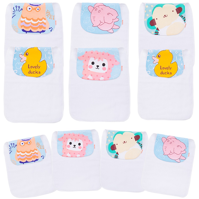 贝贝怡宝宝纯棉纱布吸汗巾纯棉垫背巾婴儿卡通隔汗巾10条141P049