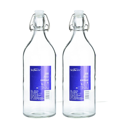 [Scybe]喜碧温顿1100ML2只玻璃瓶储物瓶酵素瓶牛奶瓶泡酒瓶红酒瓶白酒油壶密封瓶