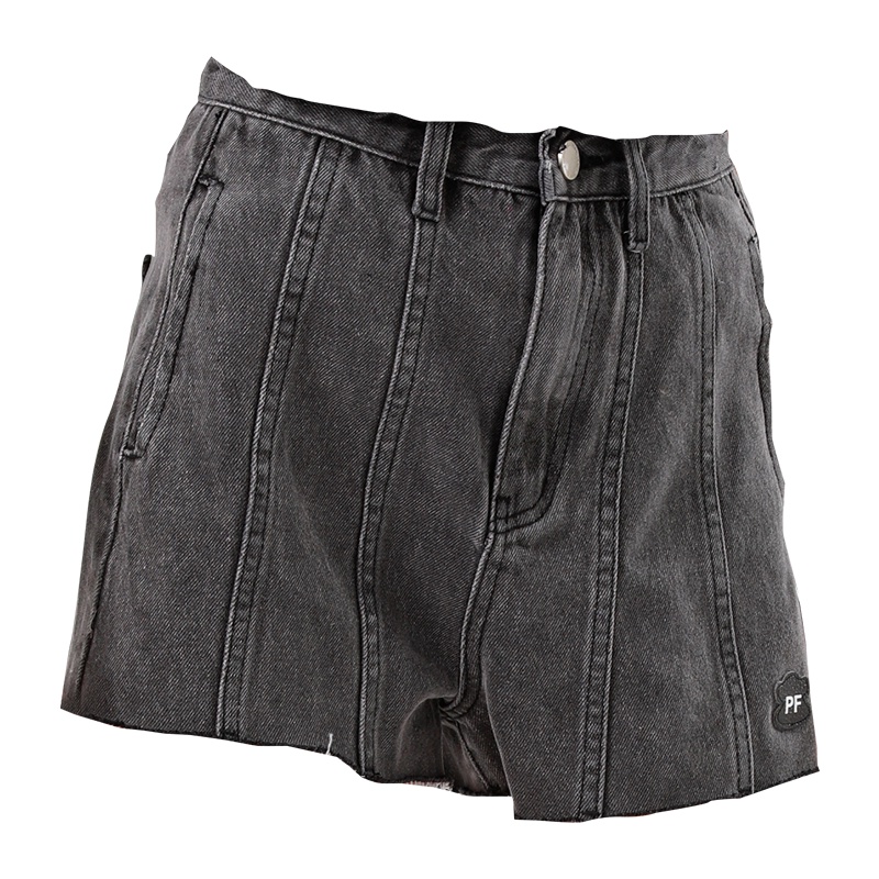 Paul Frank/大嘴猴夏季新款牛仔短裤女欧美复古裤子黑色学生