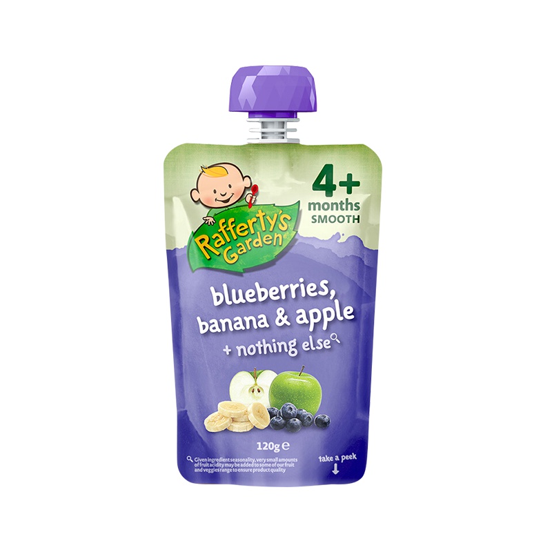 [临期清仓]Rafferty's Garden 婴儿蓝莓香蕉苹果泥4+120G