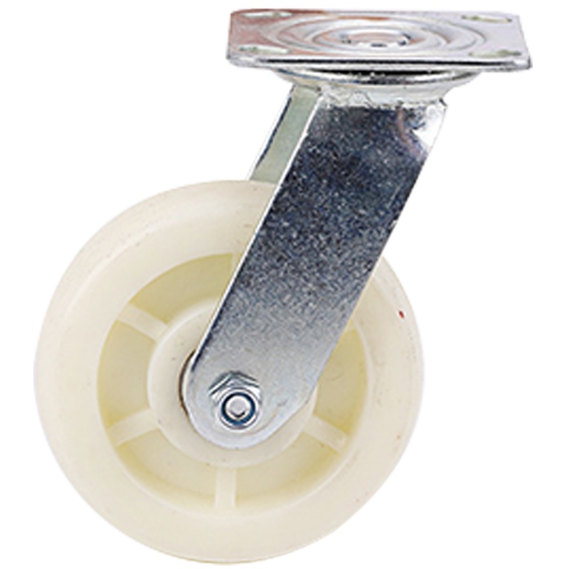 海斯迪克 HKZ-22 白色加厚尼龙轮 工业脚轮 推车轮子定向万向轮 5寸重型(万向轮)