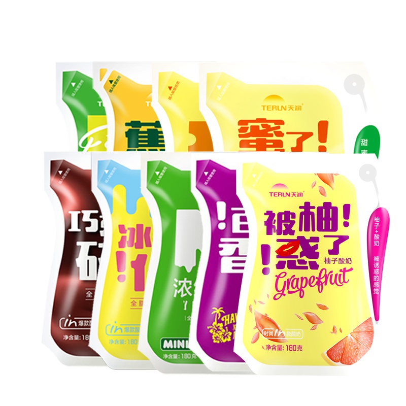 天润(TERUN) 新疆网红酸奶组合口味全家福口味(6种口味组合)180g*12袋