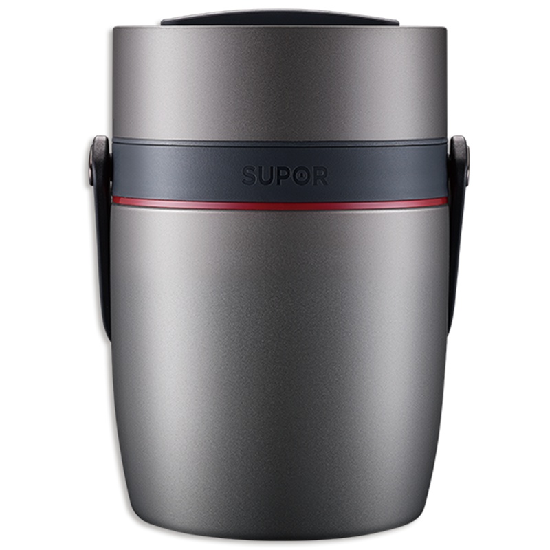 苏泊尔(SUPOR)304不锈钢真空保温饭盒学生便当盒保温桶保温提锅 2.0升KF20G1 深邃灰