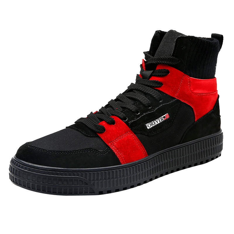 英伦班纳(ENLEN&BENNA)冬季男鞋高帮板鞋秋季袜子口男鞋子