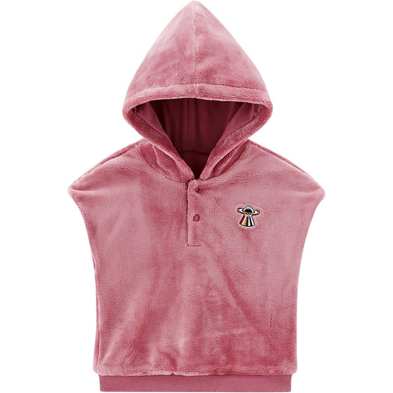 英氏儿童马甲男女宝宝针织宽松落肩印花连帽背心外套YRWJJ30460A01 2020秋冬新款