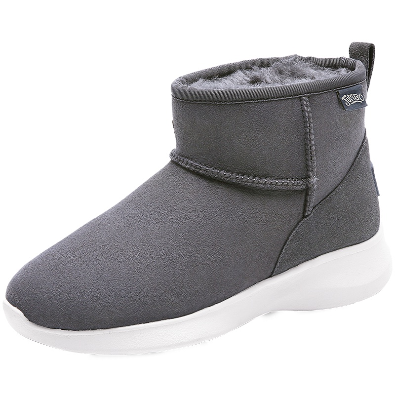 JUMBO简帛2019秋冬新款羊皮毛一体雪地靴女低筒坡跟短靴子7224