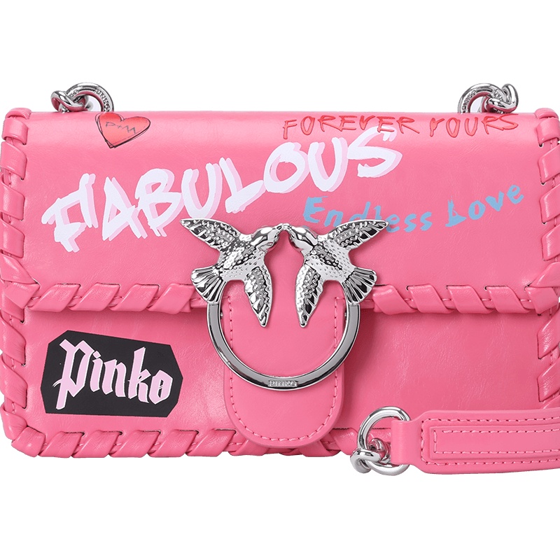 Pinko/品高 LOVE FABULOUS 涂鸦印花单肩包 迷你 1P21BS