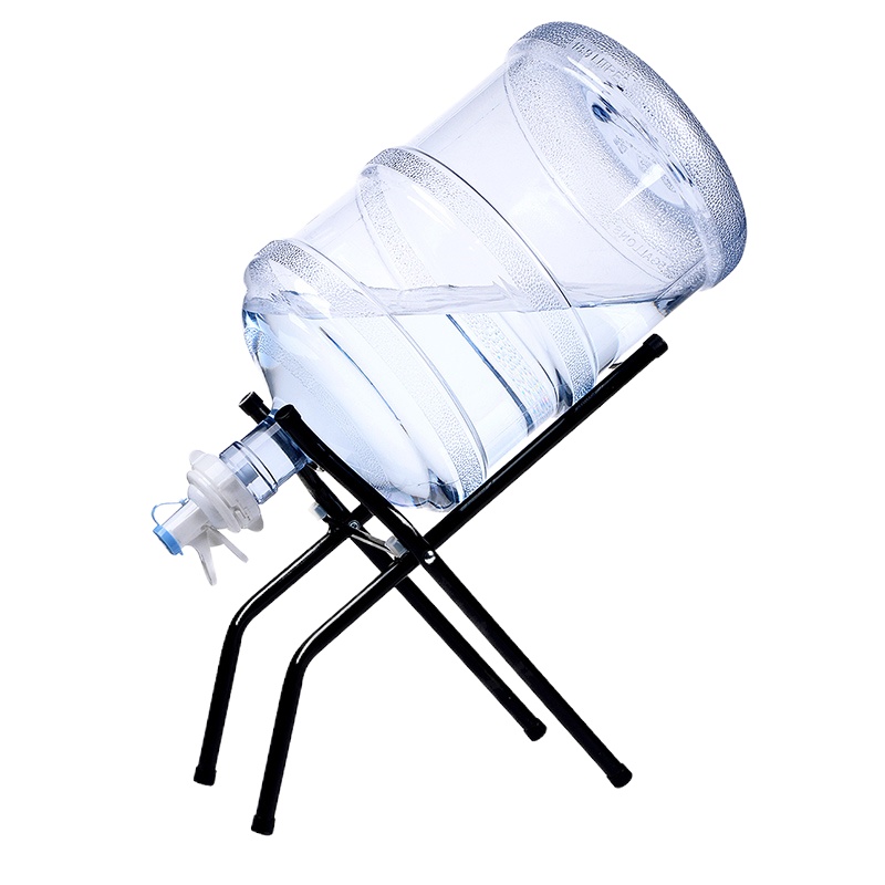 小海牛桶装水支架矿泉水大桶水纯净水桶架子饮水机 黑色折叠支架1水嘴