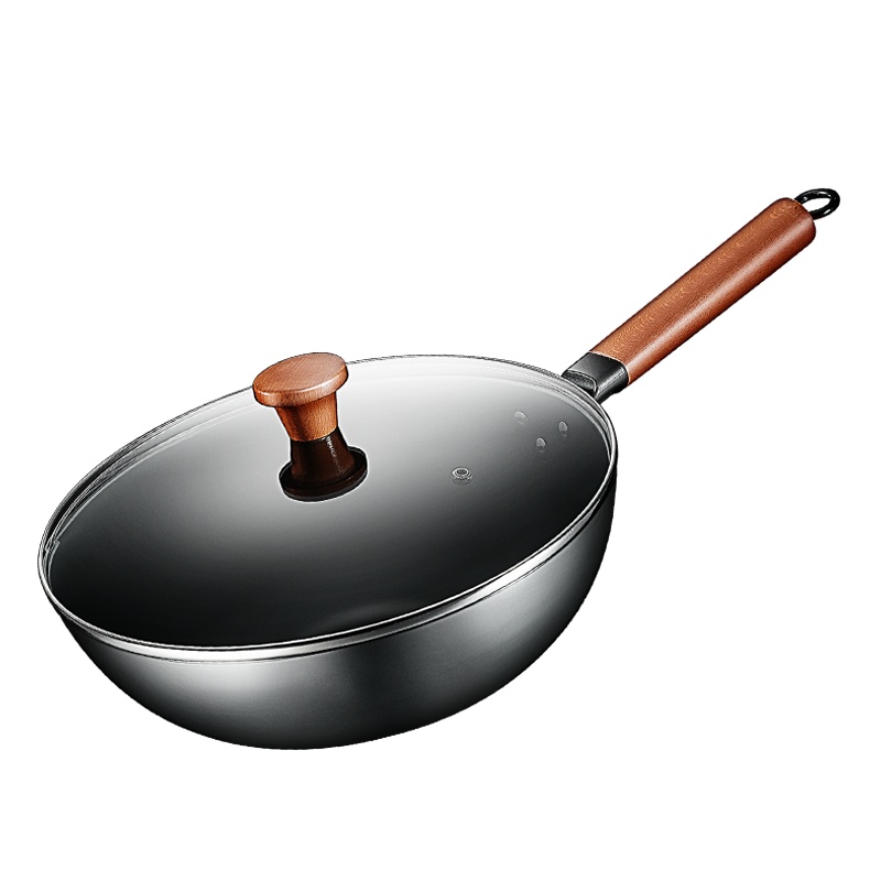 爱仕达(ASD)锈不了甄铁爆炒锅30cm 家用无涂层不易锈精铁锅少油烟圆底炒菜锅大容量煎烙饼易掂锅煎锅 CF30N2Q