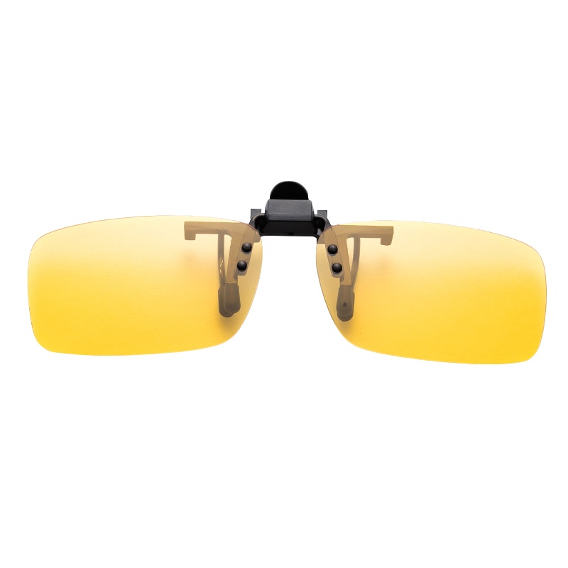 博利良品上翻式偏光镜夹片太阳眼镜 汽车驾驶近视眼镜夹片墨镜防炫目 通用式中号夜视 BL703黄色