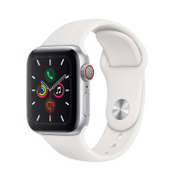 Apple Watch Series 5智能手表(GPS+蜂窝款 44毫米银色铝金属表壳 白色运动型表带MWWC2CH/A)