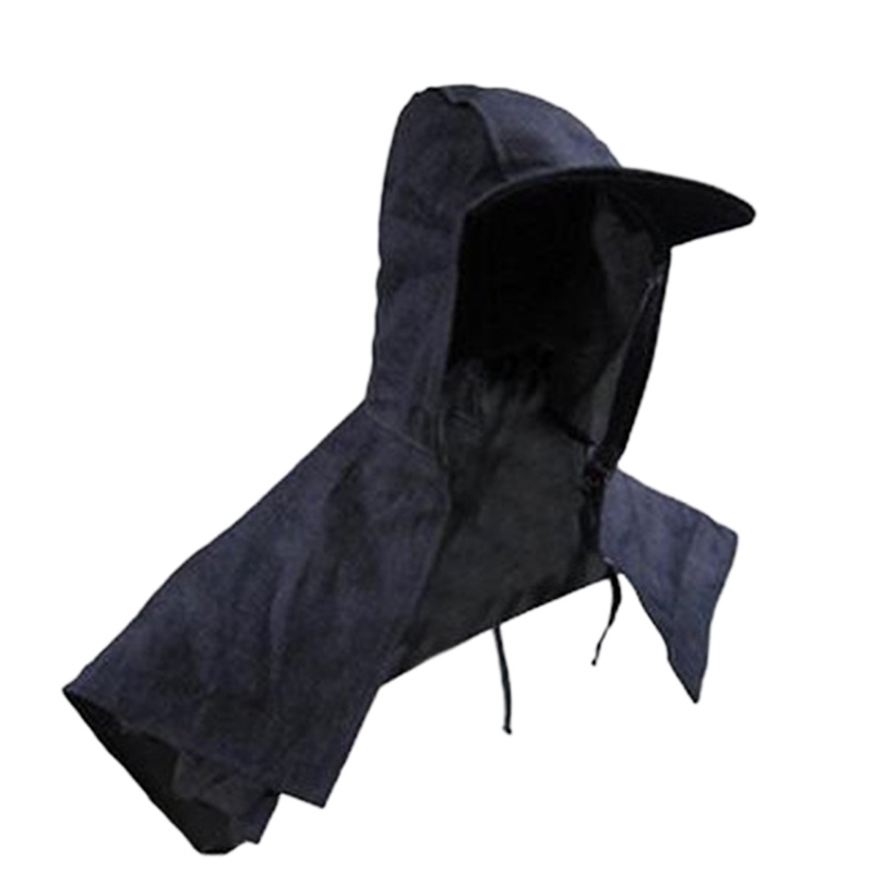由惠牛仔布披肩帽加大防尘套头风帽耐磨劳保打磨搬运防护头罩帽