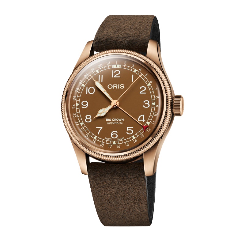 ORIS豪利时瑞士手表航空系列大表冠特别版复古青铜盘皮带自动机械男表75477413166LS