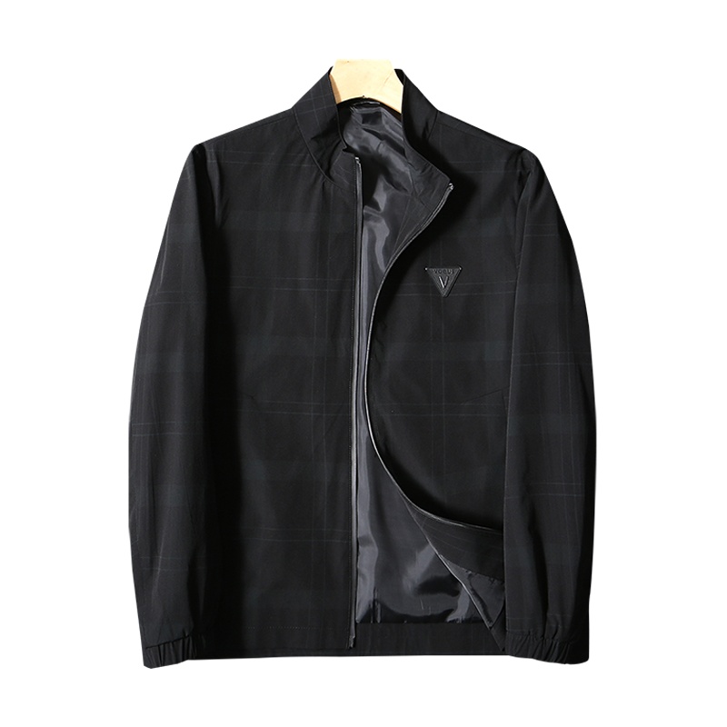 迪伽默 2020新款夹克男士立领格纹百搭休闲春秋外套