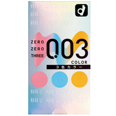[冈本低价清货]okamoto 岡本 冈本 003三色装玩乐超薄避孕套 12个/盒 日本进口 超薄款