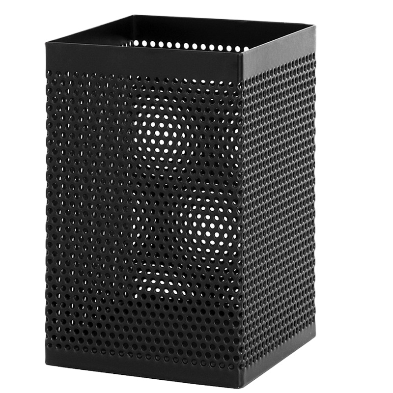 得力(deli) 908 笔筒 方形密集金属网纹笔筒 1只