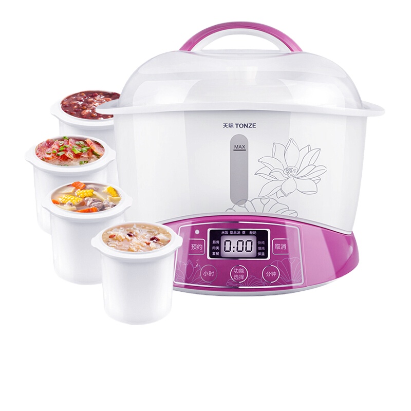 天际(TONZE)隔水炖盅一锅五胆电炖锅大容量3.2L/升上蒸下炖白瓷内胆煲汤煮粥锅蒸炖同步蒸煮DGD32-32EB