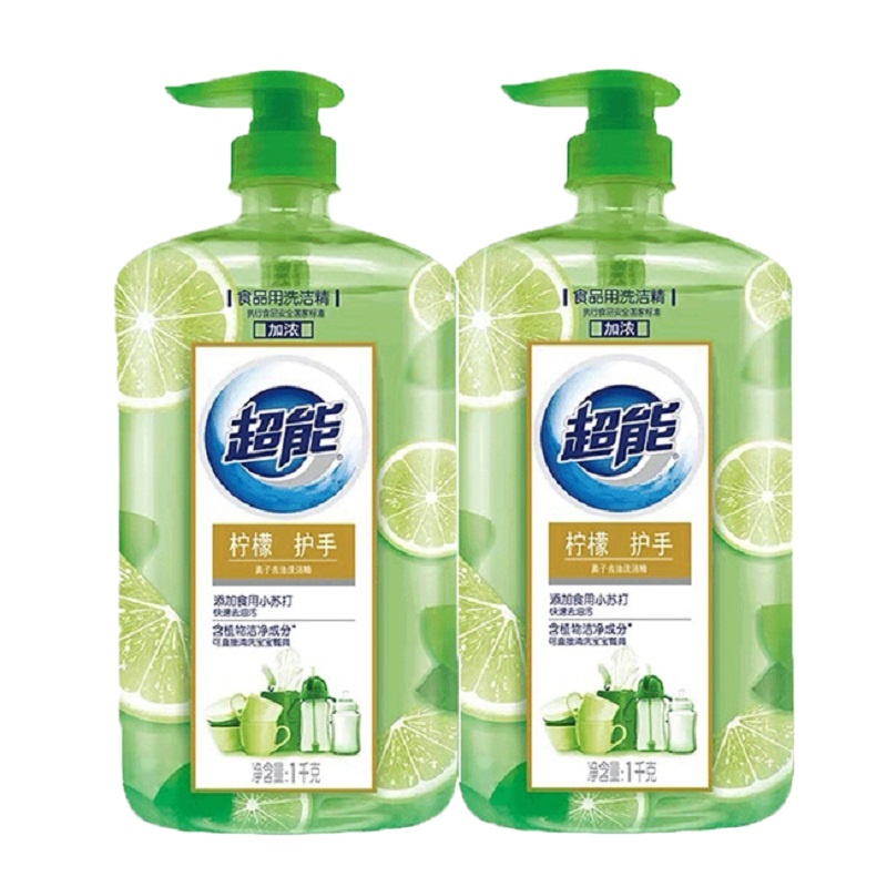 WQMD超能离子去油柠檬护手洗洁精1.5kg*2瓶