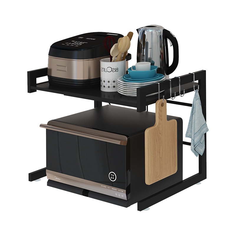 阳光飞歌 厨房置物架 微波炉架 烤箱架 调料架调味品架 瓶罐储物架 伸缩收纳架双层