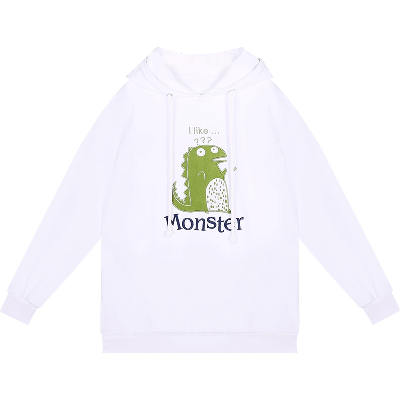 2019新款小众印花怪味恐龙waitmore卫衣女学生超火cec上衣薄款秋