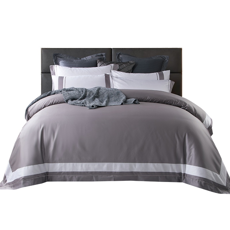 世茂深坑洲际授权康尔馨酒店床上四件套全棉纯棉简约80支四套件-深坑洲际云逸四件套