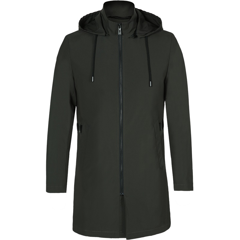 Brloote/巴鲁特风衣男2019秋季中长款连帽休闲防风夹克外套