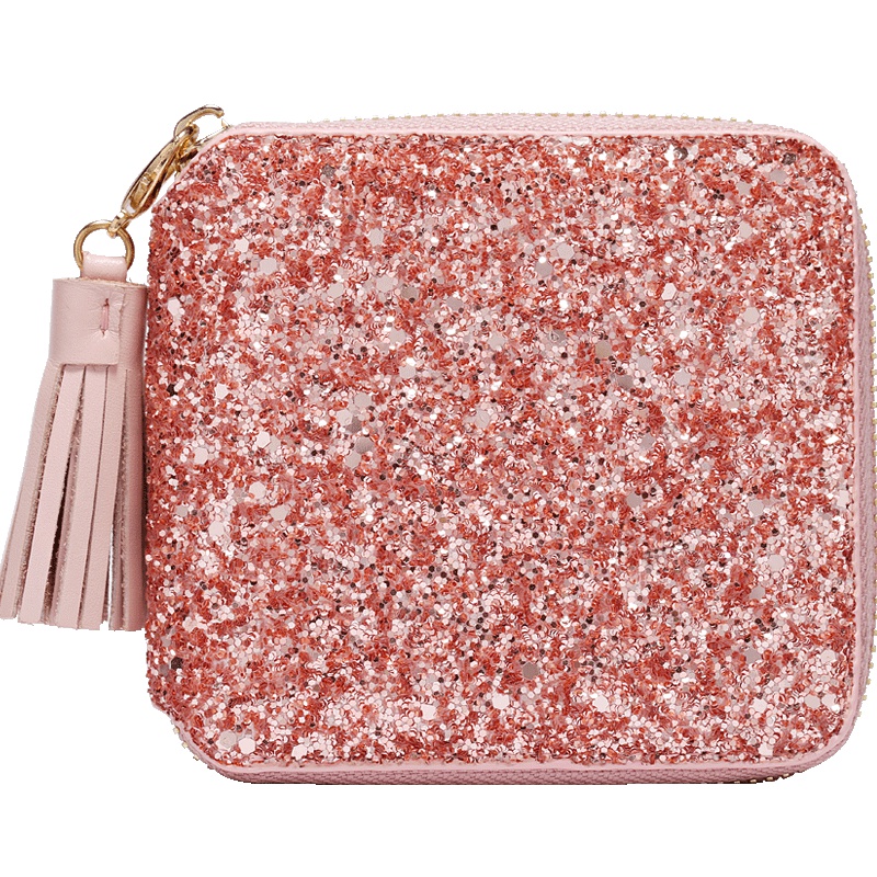 2019时尚潮款亮片短款小钱包ck少女心ins韩版零钱包