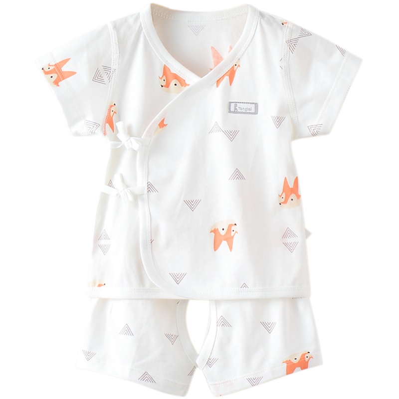 童泰(TONGTAI)夏季衣服0-3月新生儿纯棉套装婴儿短袖和服套装