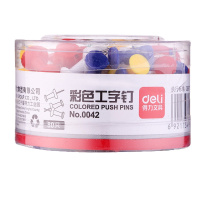 得力(deli)0042彩色工字钉 80枚/筒 混色 单筒装