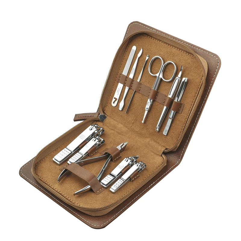 韩国777进口指甲刀套装大号脚趾甲剪刀斜口指甲钳家用美甲工具11件 TS-1542L1