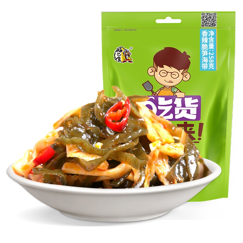 好巴食 脆笋海带(香辣味)258g 休闲零食四川小吃下饭菜
