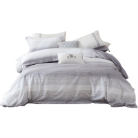 梦洁家纺色织水洗棉四件套ins风全棉纯棉床上用品被套床单北欧风