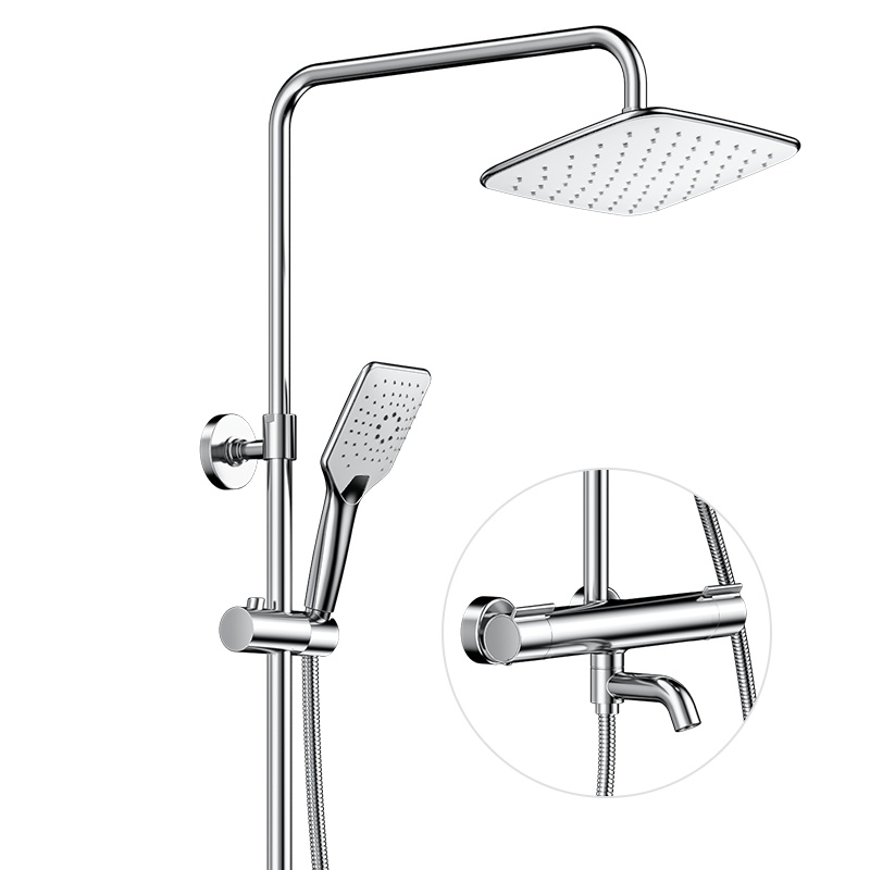 九牧卫浴淋浴花洒套装家用全铜不锈钢喷头方形挂墙洗澡神器36310