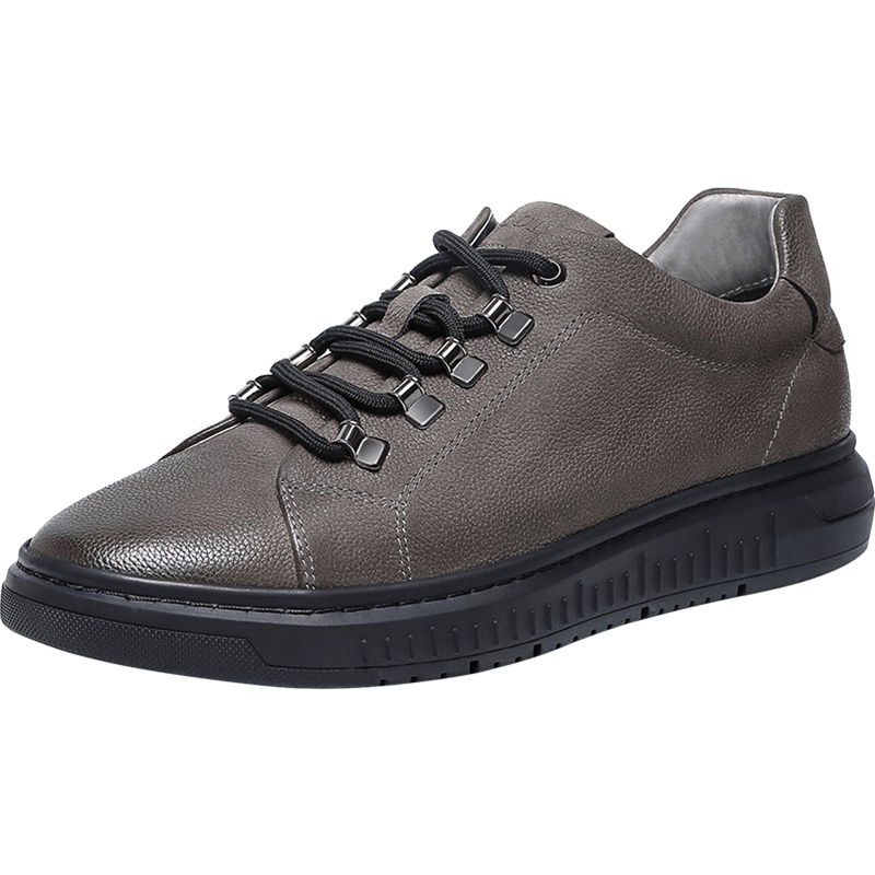 GOLF/高尔夫男鞋新品磨砂牛皮复古百搭耐磨低帮板鞋男系带透气滑板休闲皮鞋