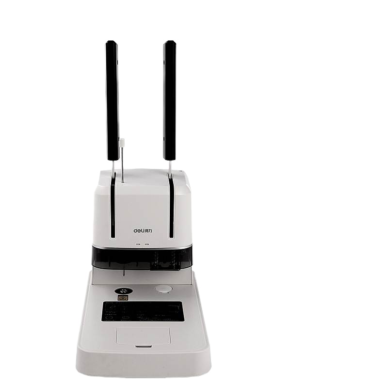 得力3876A财务装订机(白)小型简易打孔机 会计文件标书 账本打孔机 小型胶装钉机器