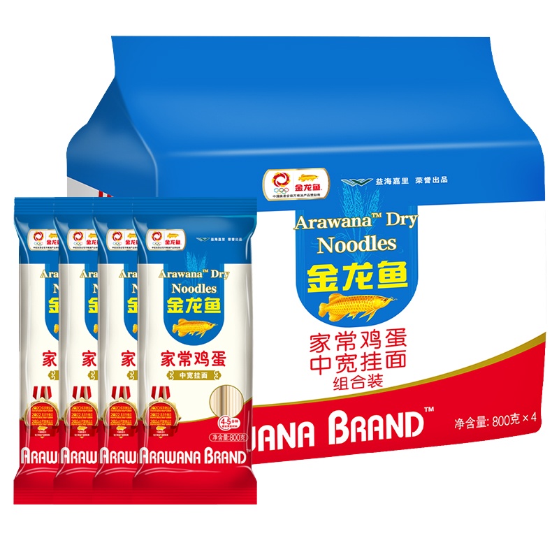 金龙鱼 面条 挂面 家常系列 家常鸡蛋挂面 组合装800g*4