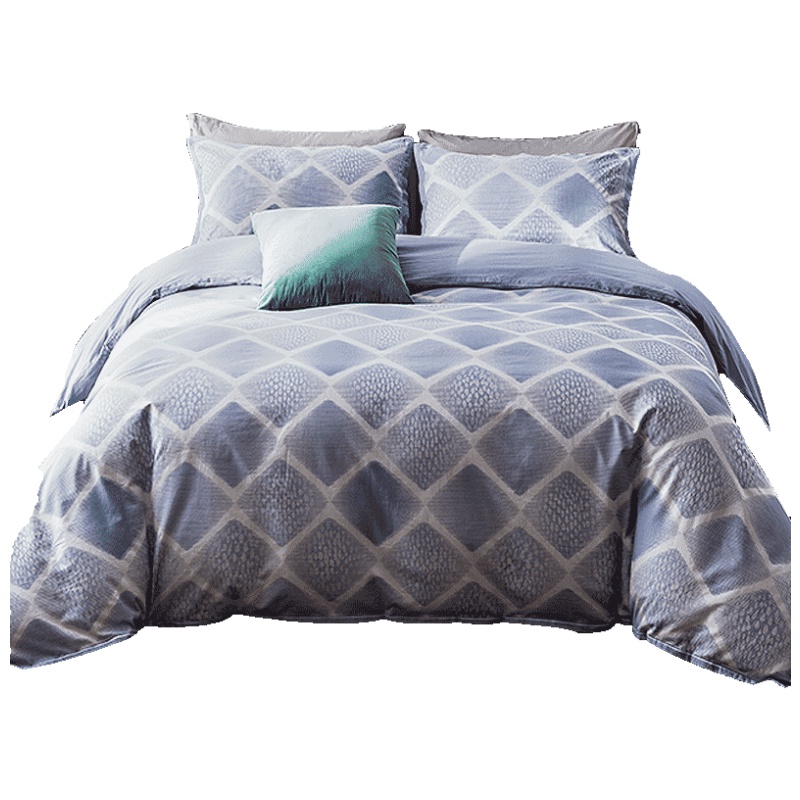 维科家纺专柜同款简约全棉色织四件套套件1.8米床被套