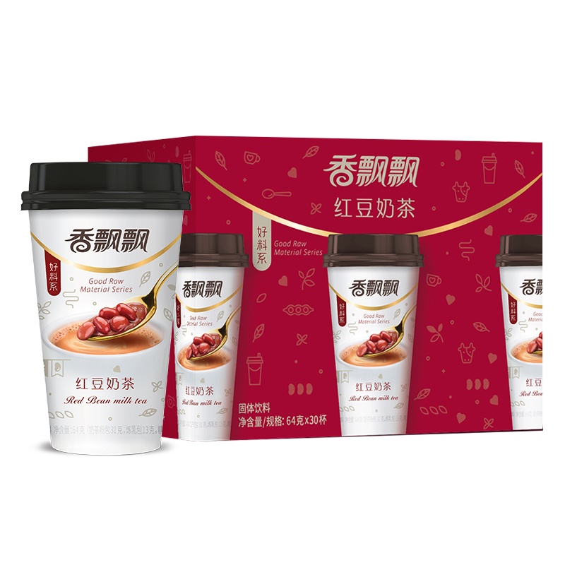 香飘飘奶茶 红豆30杯装整箱早餐杯装奶茶下午茶冲饮品代餐奶茶