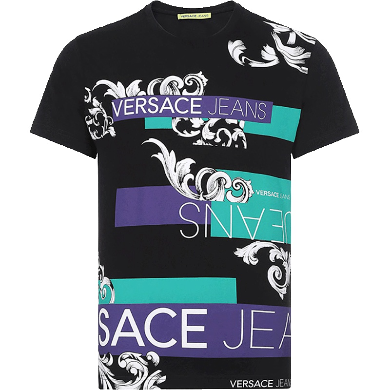 Versace JEANS 范思哲 男士棉质圆领短袖T恤 B3GTA71J 30134