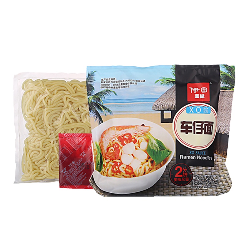 伊田面馆 车仔面 带xo酱料包 非油炸 速食方便面 三连包410g*3袋