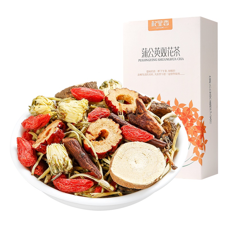 杞里香(QiLiXiang) 蒲公英双花茶120g 金银花茶杭白菊枸杞红枣茶泡水 花草茶