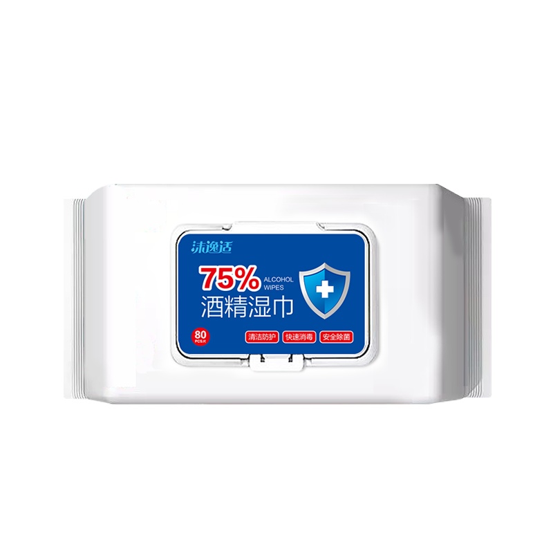 沫逸适75%酒精消毒湿巾 80片*24包
