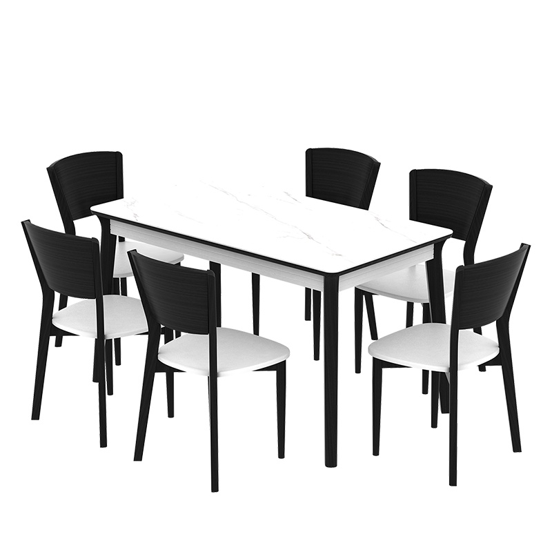 掌上明珠轻奢岩板卓现代简约家用长方形餐桌餐椅套 CZ-18K2021#